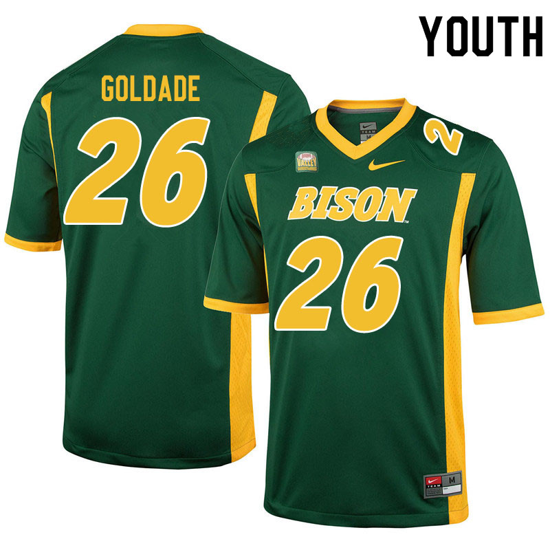 Youth #26 Nathan Goldade North Dakota State Bison College Football Jerseys Sale-Green - Click Image to Close